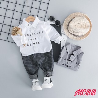 Mcbb - 23-47 kg vải ford áo sơ mi bé trai dài tay áo sơ mi cho bé trai màu xám áo bé trai trẻ em 1-16 tuổi thời trang bộ