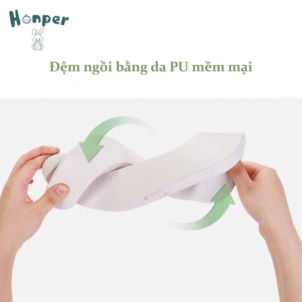 Bệ ngồi vệ sinh thu nhỏ bồn cầu/toilet cho bé HONPER có tay vịn nệm êm chống trượt