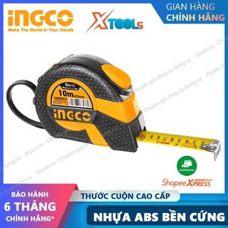 Thước cuộn thép nền vàng cao cấp INGCO đủ size thước dây cuộn tự động chất liệu ABS bọc cao su cứng chắc chống va đập