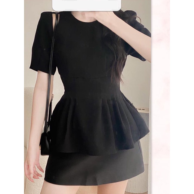 Áo kiểu BIGSIZE nữ phom peplum cổ tròn chất đẹp che bụng hack dáng
