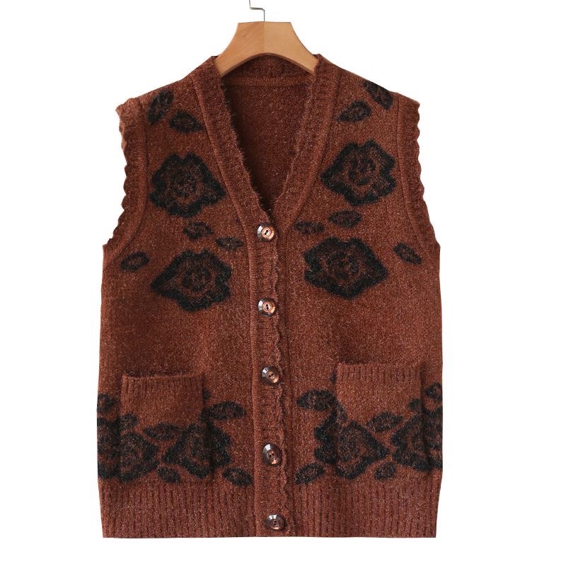 Áo gile len lông kim tuyến cho mẹ trung niên và cao tuổi