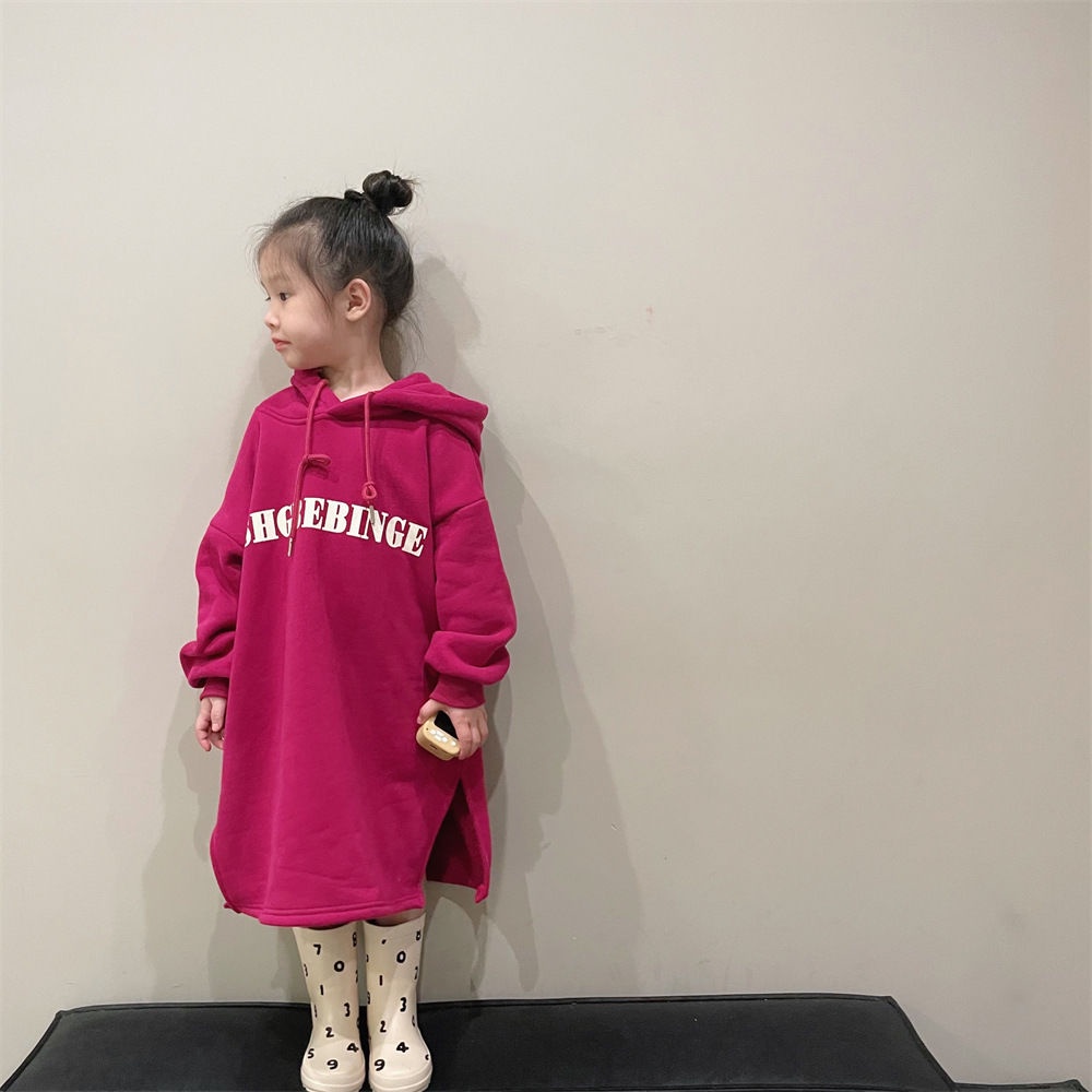 Hàng Có Sẵn Miễn Phí Giao Hàng Đầm Sweater Một Mảnh Dáng Rộng Lót Lông Cừu Dài Vừa Vặn Phong Cách Hàn Quốc Mùa Thu Đông Hình Rồng Trái Cây Màu Sắc Đơn Giản