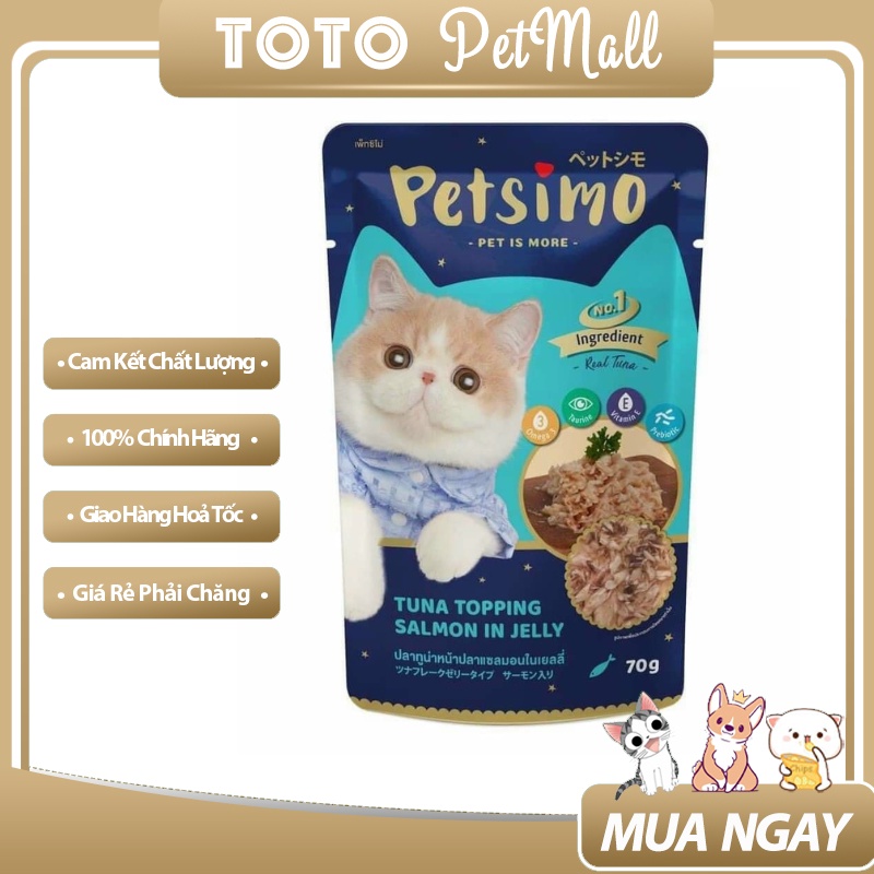 Pate Petsimo Cho Mèo Gói 70g - Đủ Vị, Thơm Ngon, Dinh Dưỡng