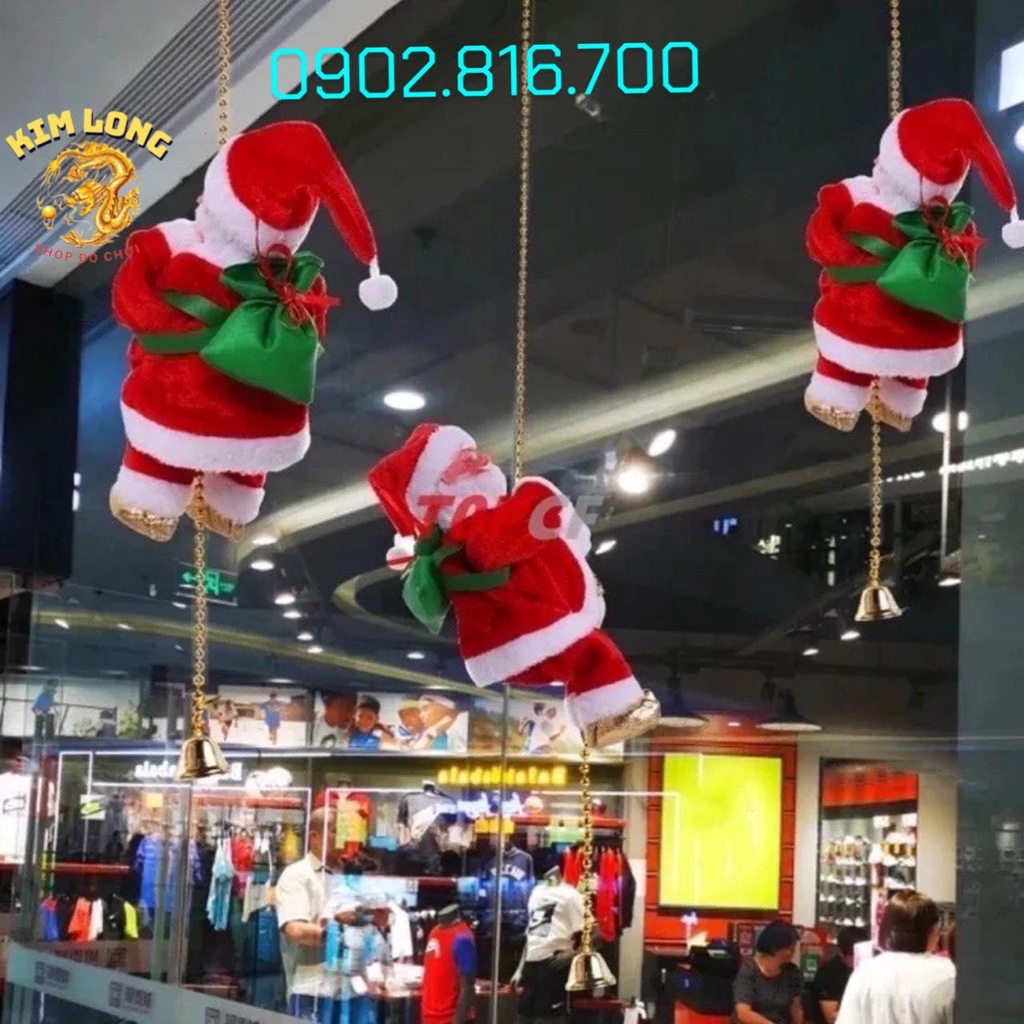 TẶNG PIN Đồ chơi ông già NOEL leo đu dây quà tặng giáng sinh hoặc phụ kiện trang trí Noel ngày lễ giáng sinh