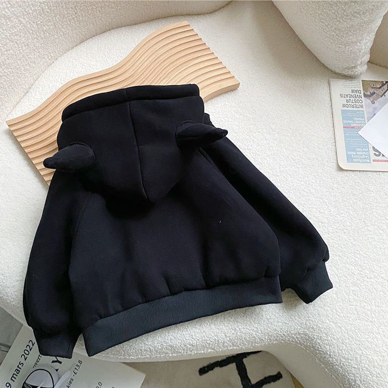 Áo Hoodie Lót Lông Cừu Dày Dặn Phong Cách Hàn Quốc Thời Trang Mùa Đông Cho Bé Trai