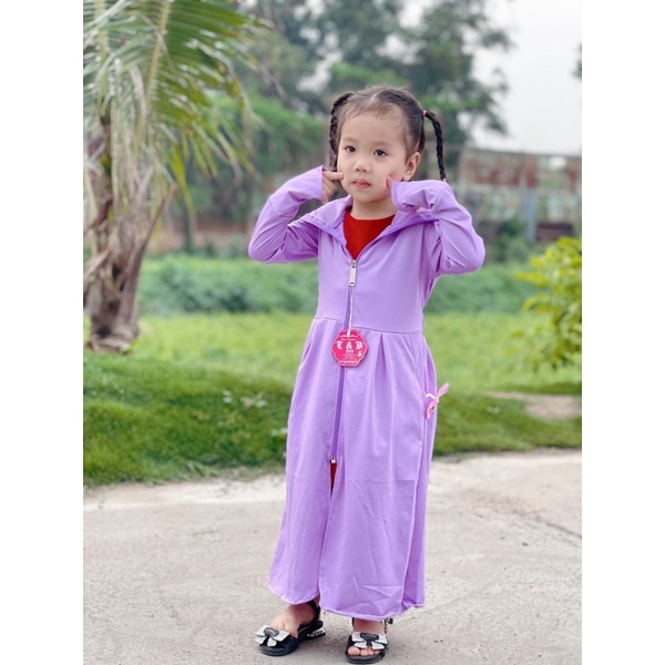 Áo Chống Nắng Toàn Thân Cho Bé Vải Thông Hơi Kim Cương