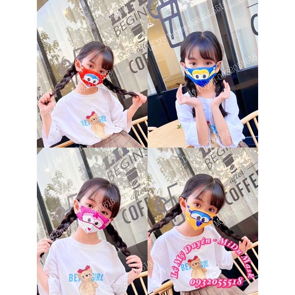 Túi 10 Cái Khẩu Trang 3D Hình Máy Bay Cho Bé 3-8 Tuổi