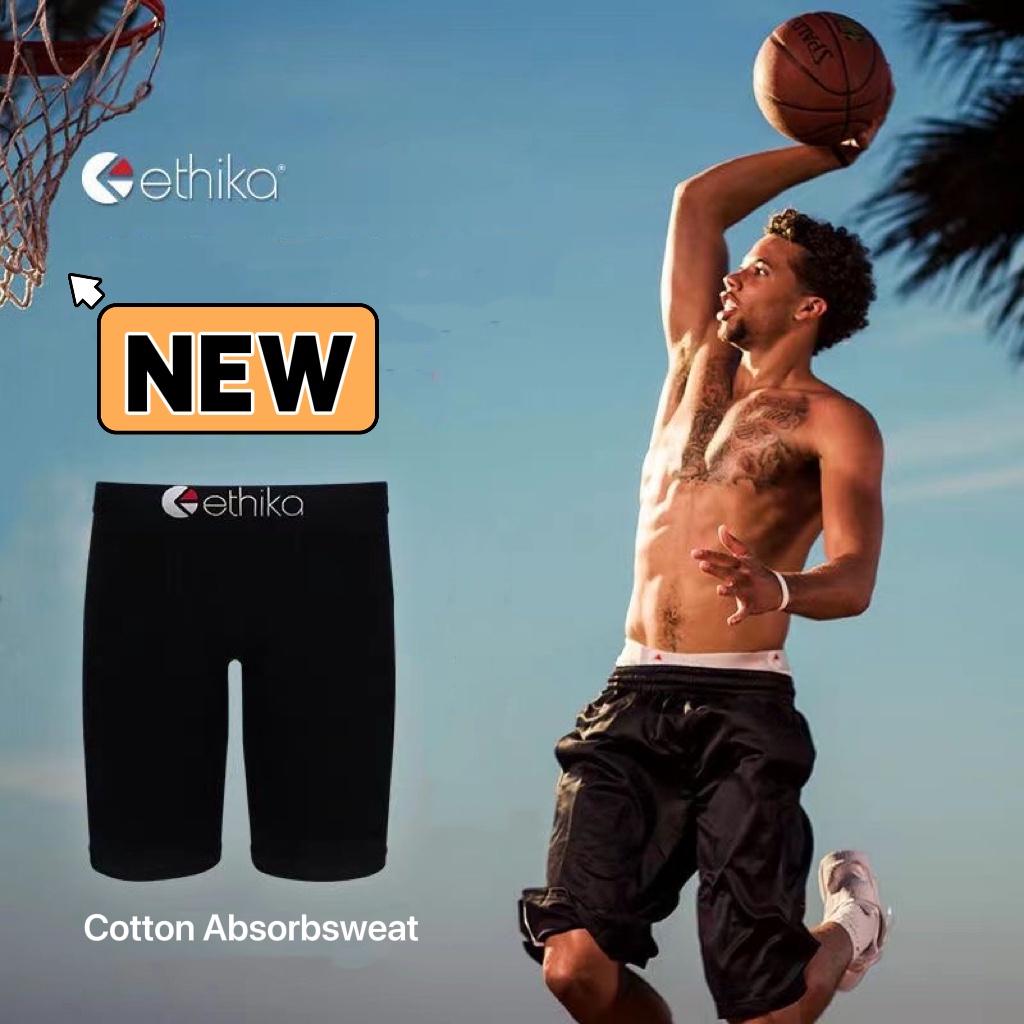 Ethika Quần Lót Cotton Dáng Rộng Thấm Hút Mồ Hôi Nhanh Khô Màu Trơn Phong Cách Mỹ Cho Nam