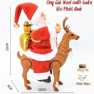 Đồ chơi ông già Noel cưỡi tuần lộc có nhạc vui nhộn 🌸🌸 Ông già Noel đi phát quà lễ giáng sinh 💥 Bảo Hành 30 Ngày✅