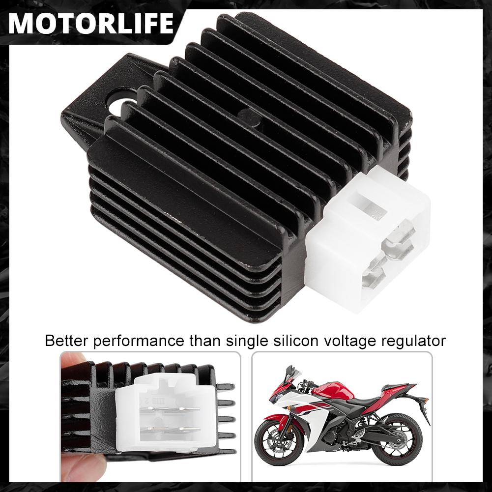 Motorlife Bộ chỉnh lưu điều điện áp toàn sóng 12V Phù hợp cho xe máy GY6 50cc-150cc