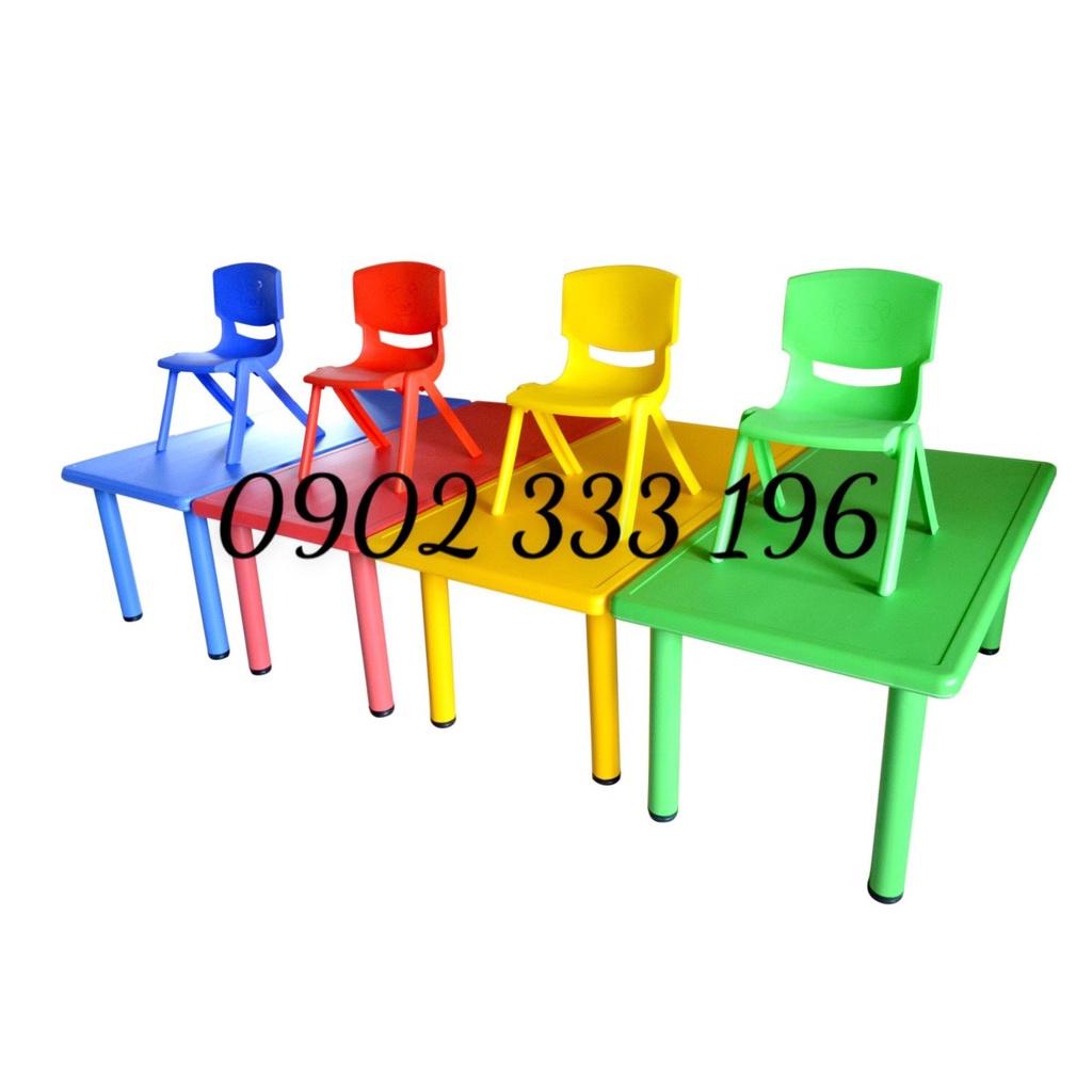 Bàn nhựa cho bé, bàn mầm non, bàn nhà trẻ nhập khẩu cao cấp kích thước 120x60x50 cm  CHƯA KÈM GHẾ