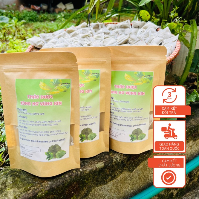 Thảo Dược Xông Hơ Vùng Kín - Bột Lá Trầu Không Nguyên Chất, Khoáng Trà Xanh