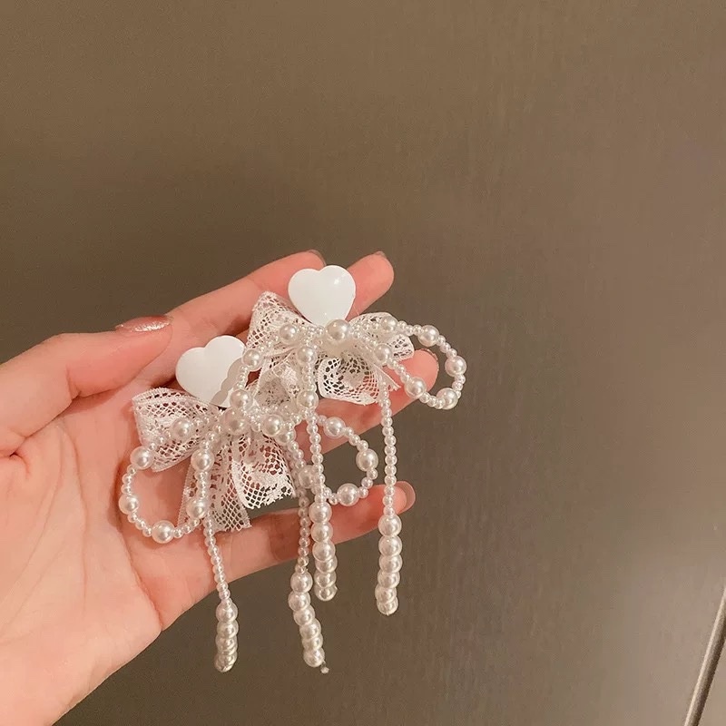Khuyên Tai Tua Rua Thắt Nơ Phong Cách Hàn Quốc Thời Trang Cho Nữ