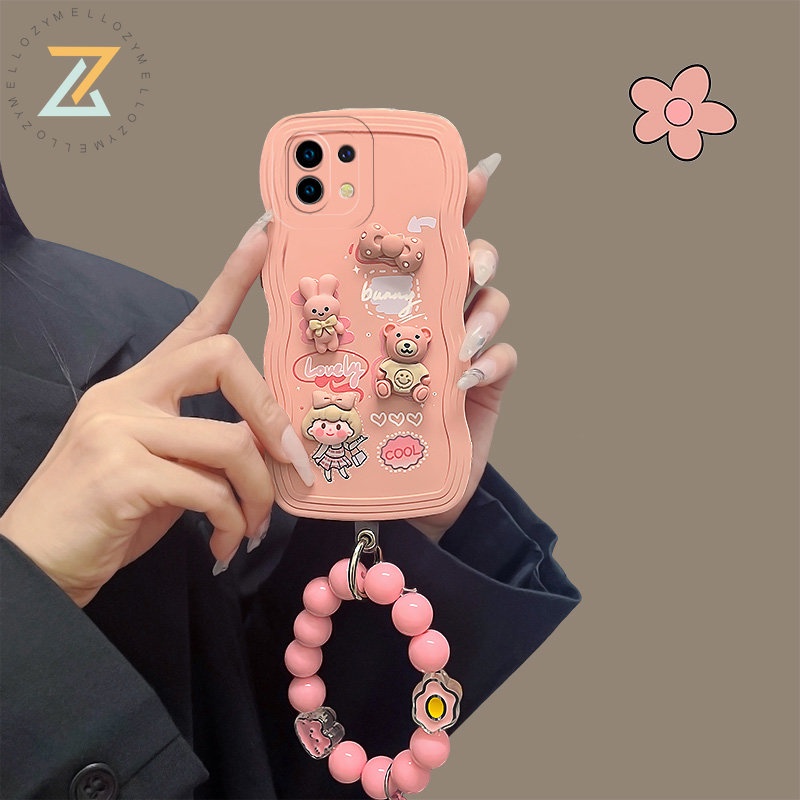 VIVO V27E V27 V23 V23E Y22 Y12 Y12S Y20 Y21 Y33S Y30 Y15 Y16 Y17 Y12A Y85 Y72 Y20S Y11S Y21A Y50 Y20A Y91C Y1S V20 Pro Vỏ điện thoại silicon hình thỏ hoạt hình lượn sóng thời trang