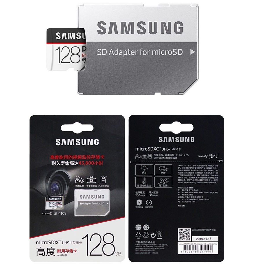 SAMSUNG Thẻ Nhớ Micro SD PRO 100MB / s 256GB / 128GB / 64GB / 32GB SDHC Class 10 TF UHS-I Chất Lượng Cao