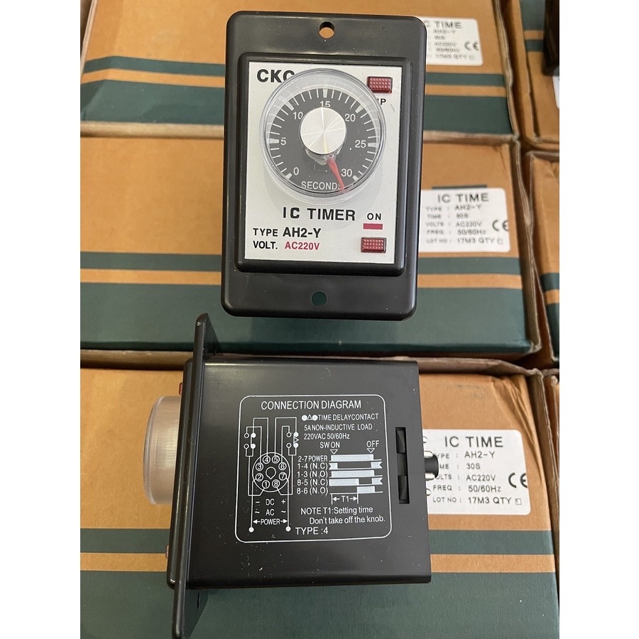 Rơ le thời gian  CKC AH2-Y / 220V 10s, 30s,60s, 10m, 30m, 60m