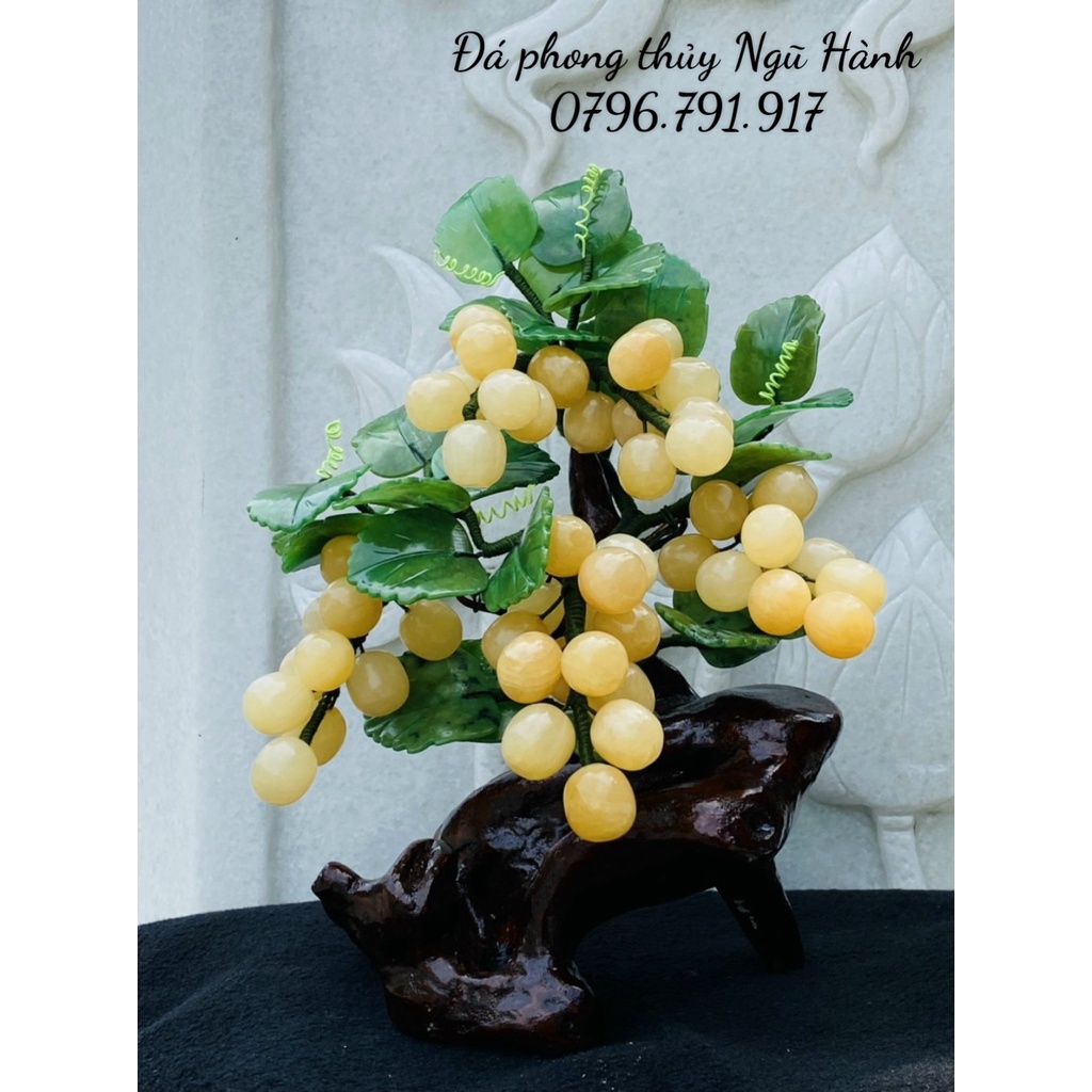 Cây nho phong thủy đá T.A - Cao 30cm, ngang 25cm