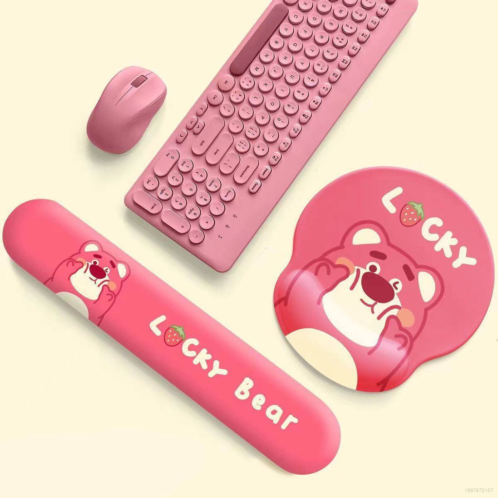 Lotso Tấm Lót Chuột Bằng Silicon Dày Ba Chiều Hình Hoạt Hình Dễ Thương Sáng Tạo Có Dây Đeo Cổ Tay Cho Bé Gái