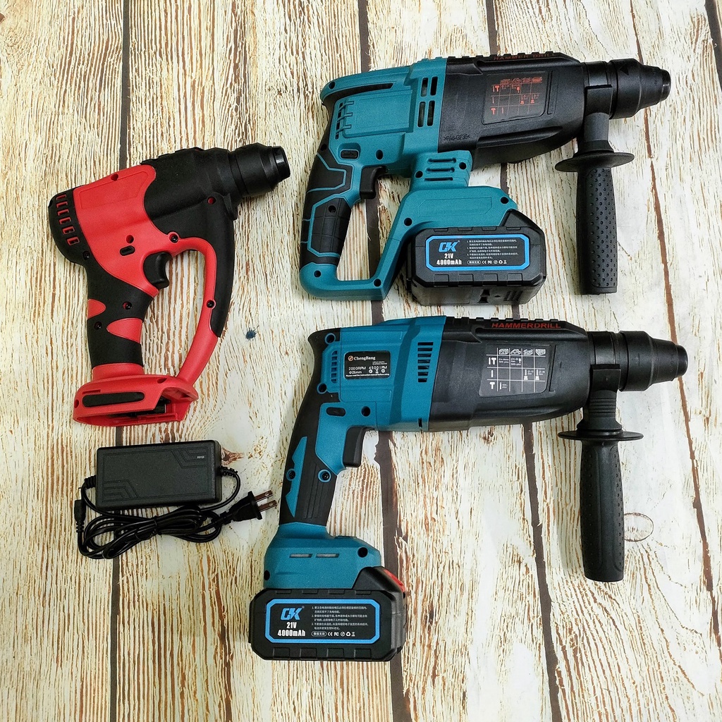 SV Máy khoan bê tông dùng pin 18V - 21V động cơ không chổi than, búa hơi