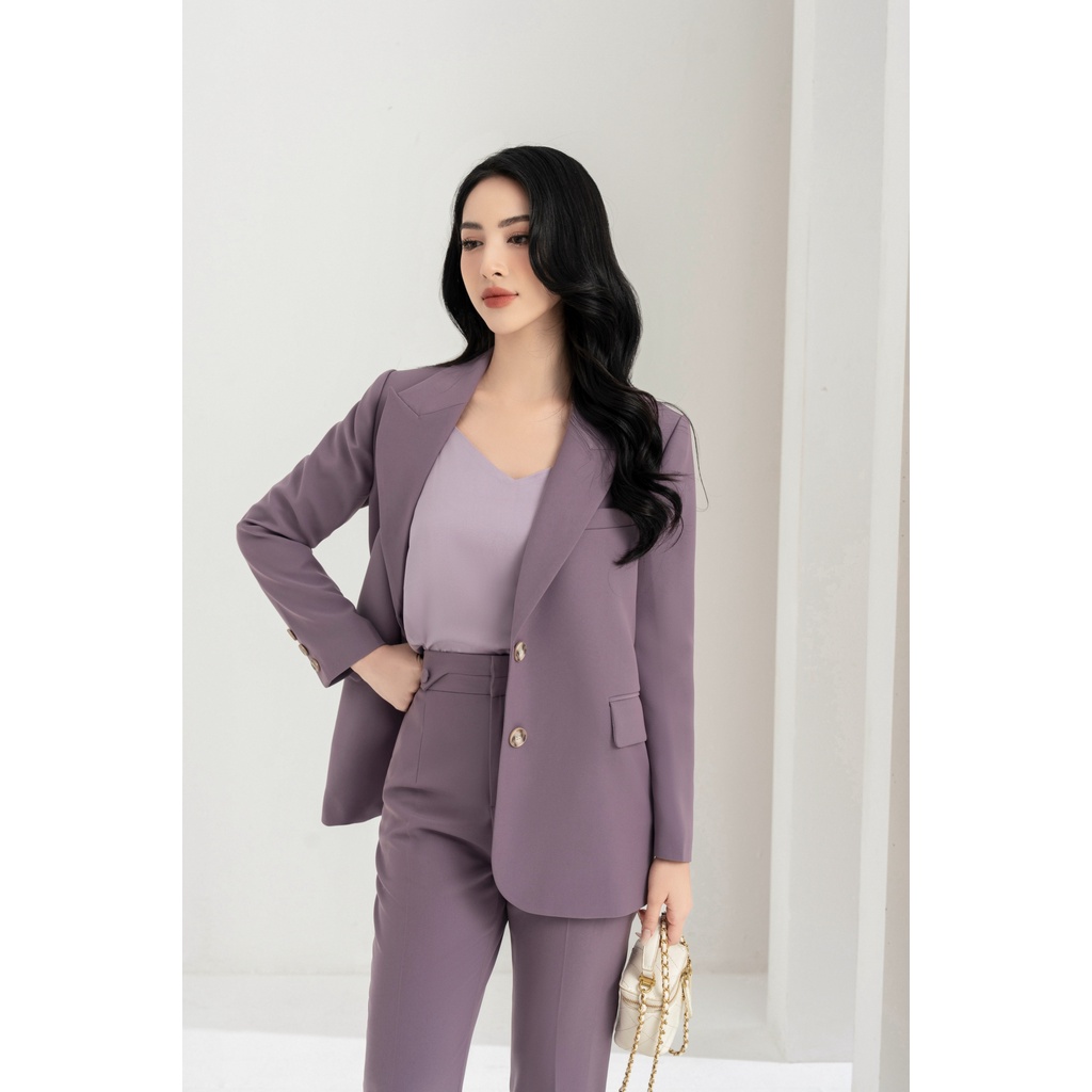 Quần Baggy Nữ 1 Cúc Trang Trí Cạp Thời Trang Công Sở By LEMIA Design - 22Q062