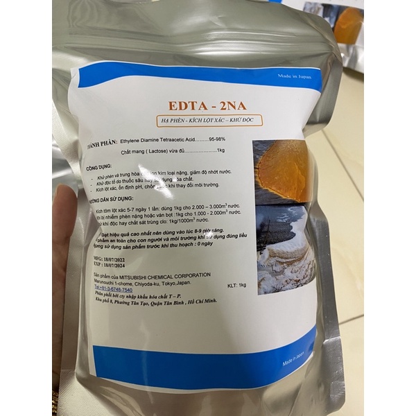 edta hạ phèn cho ao nuôi gói 1kg.khử phèn, kích lột, ổn định pH