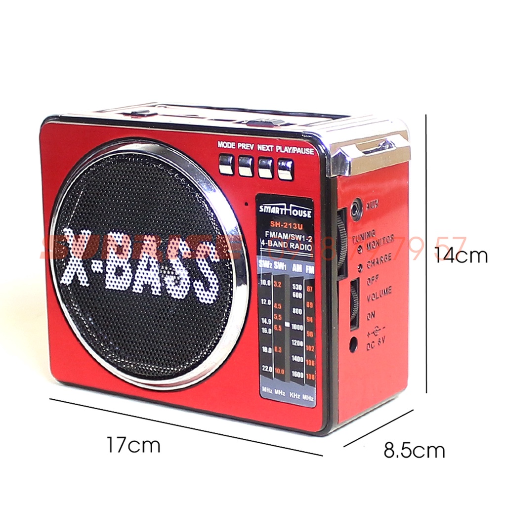 Loa đài Radio mini với 3 Brand radio nhiều kênh nghe đài FM bắt sóng khỏe âm thanh trong rõ ràng - SUNRISE