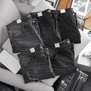 Quần short jean đen bạc xám bigsize nam