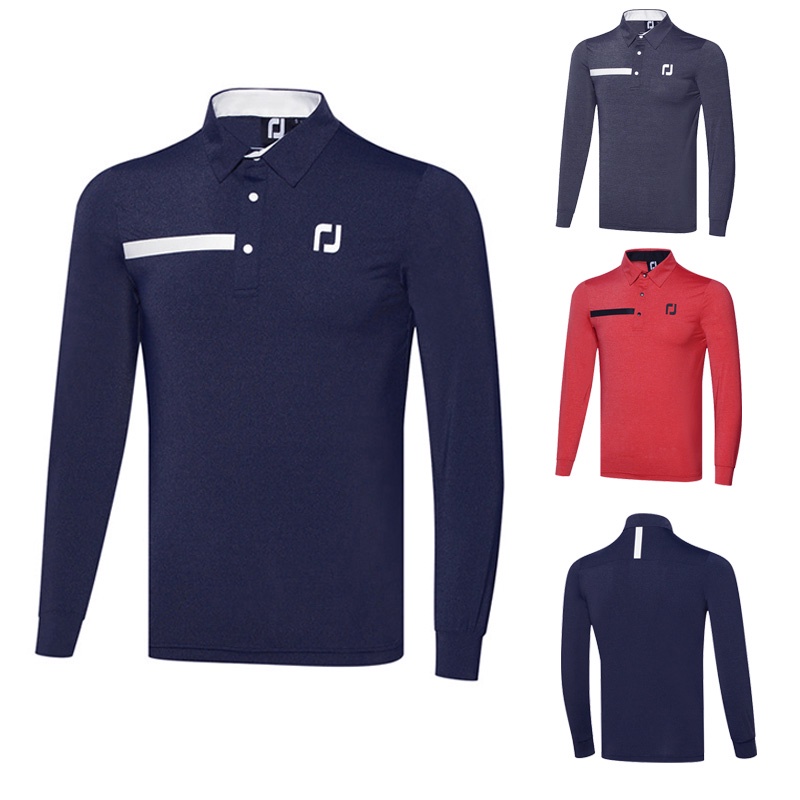 Mùa thu và mùa đông golf jersey nam dài tay thể thao thoáng khí khô nhanh áo sơ mi polo ve áo thấm hút mồ hôi áo golf