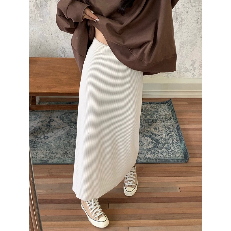 Chân váy xếp ly  chân váy dài đầm nữ Chân Váy Dài Dáng Chữ A Lưng Cao Chất Liệu Da Lộn Thời Trang Thu Đông 2022 Mới Cho Nữ