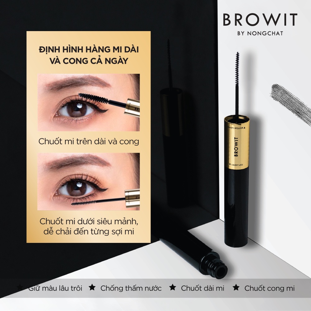 Mascara 2 Đầu Browit Chống nước, chống mồ hôi Dài và Tơi mi Professional Duo Mascara 4 + 4g SEXY BLACK