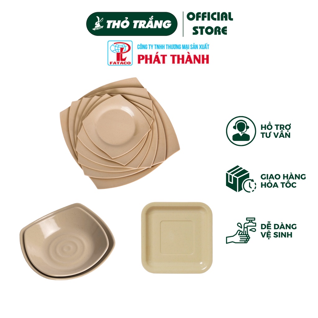 Dĩa vuông màu nâu nhựa melamine cao cấp Fataco Việt Nam