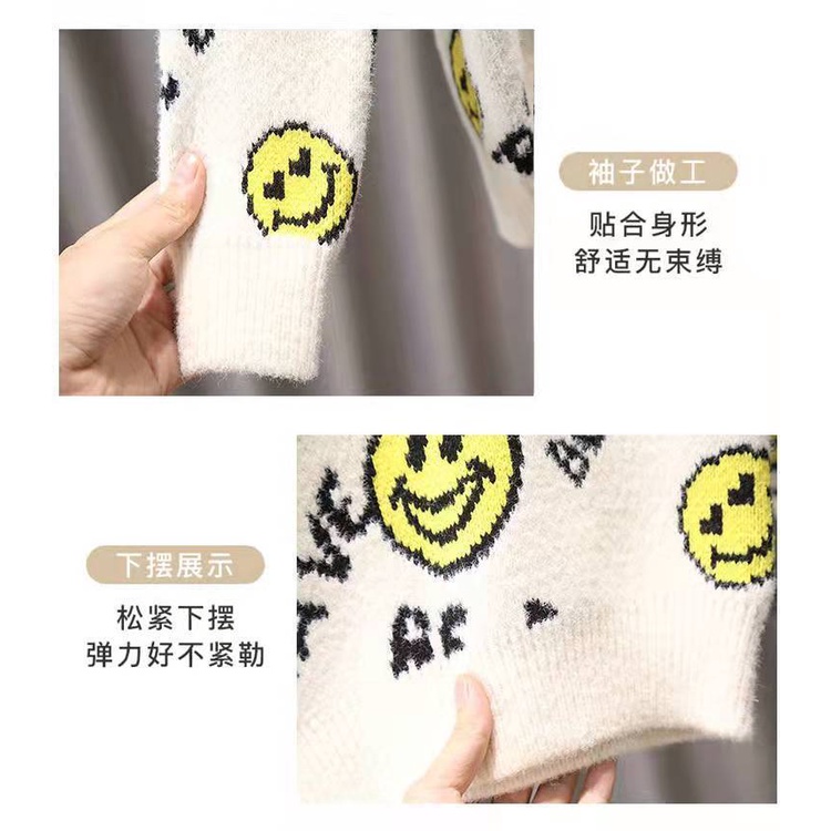Áo Sweater Dệt Kim Lông Chồn Dày Dặn Phong Cách Thời Trang Thu Đông 2022 Mới Cho Bé Trai