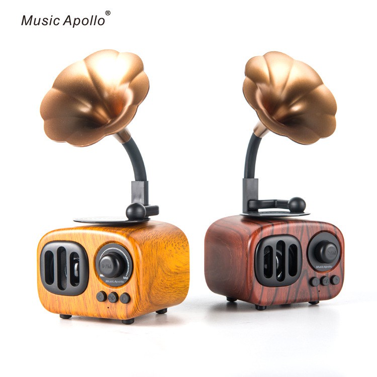 Loa Nghe Nhạc Bluetooth Kiểu Loa Kèn Cổ Điển - Có thể nghe đài FM