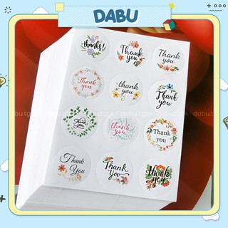 Set 12 nhãn dán sticker thank you happy birthday DABU decal dán niêm phong