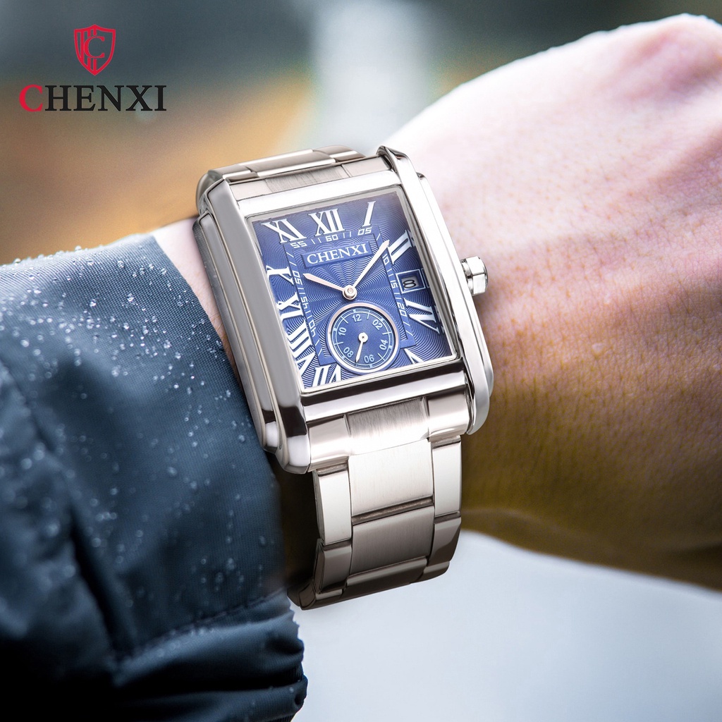 Chenxi Đồng Hồ Đeo Tay Mặt Vuông Bằng Thép Thời Trang 8216 Guangzhou Cho Nam