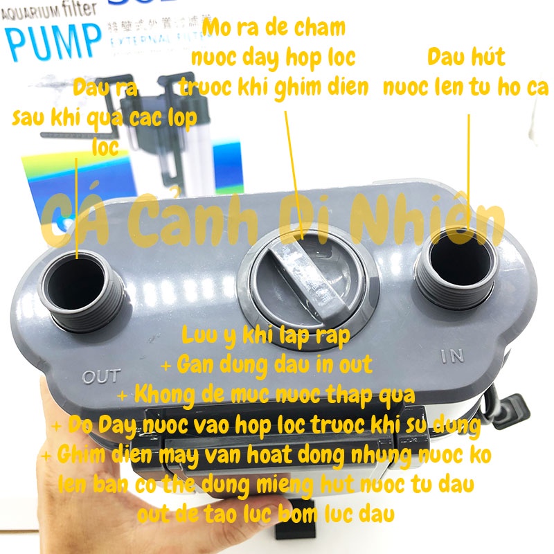 Máy lọc treo thành hồ cá SOBO SF-350F 5W SF-550F 7W cho bể cá 30-70 cm kèm lọc váng