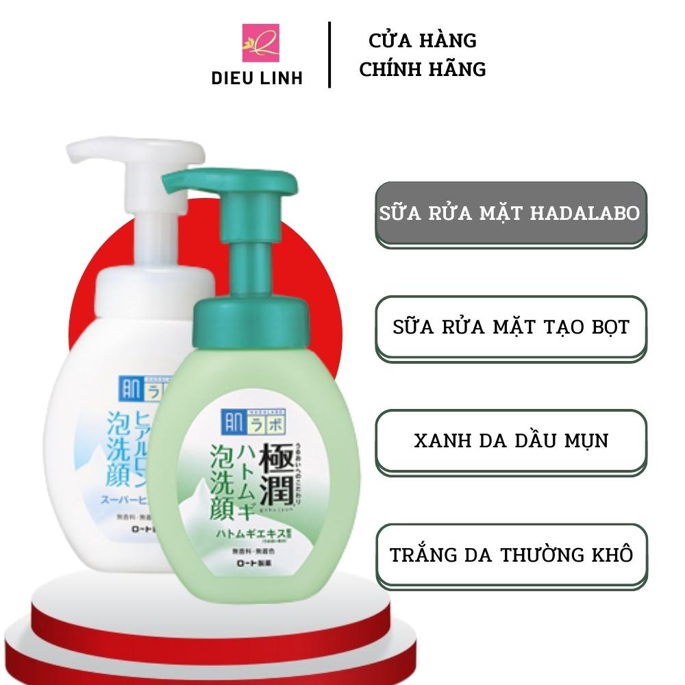Sữa rửa mặt tạo bọt Hada Labo srm dịu nhẹ tốt màu trắng da khô da thường xanh cho da dầu