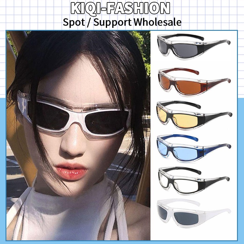 (KIQI-FASHION) COD Kính Chống Nắng Tia UV Y2K Phong Cách Thể Thao Thời Trang Cho Nam Và Nữ