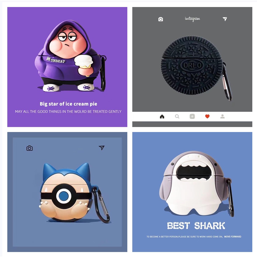 Vỏ Bảo Vệ Hộp Sạc Tai Nghe bluetooth Không Dây Bằng Silicon Mềm Họa Tiết Hoạt Hình 3D Dễ Thương Cho Baseus Bowie Wm05 TWS