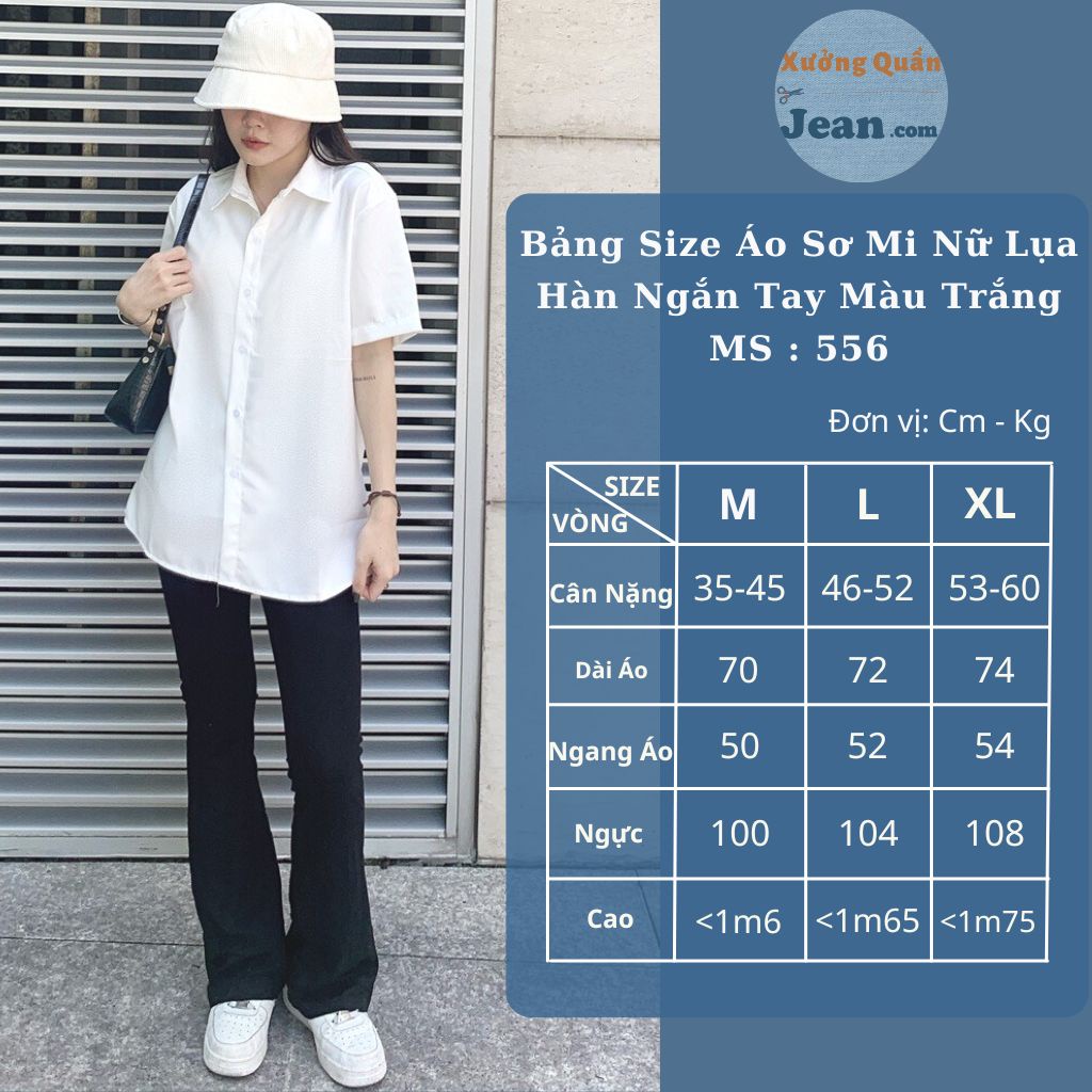 Áo Sơ Mi Nữ Form Rộng Ngắn Tay Trắng Và Đen Chất Cotton Lụa Hàn Unisex Đi Học, Đi Làm, Văn Phòng, Công sở Cực Xinh 556 | BigBuy360 - bigbuy360.vn