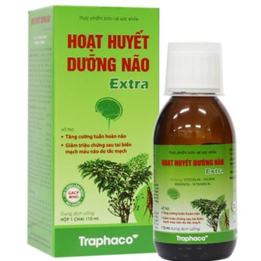 Hoạt huyết dưỡng não extra mới Traphaco[Chai 100ml] -  dự phòng tai biến mạch mãu não