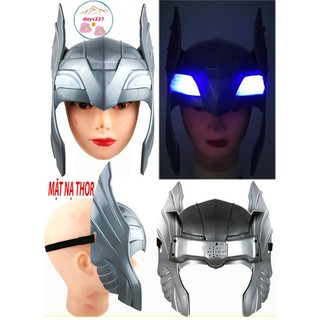 Mặt Nạ Thần Sấm Thor Anh Hùng Avenger Halloween Có Đèn Led Nhấp Nháy Phát sáng