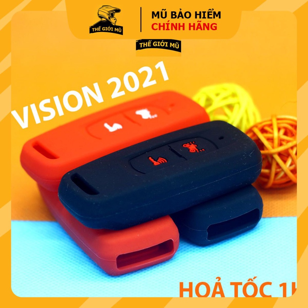 Bọc chìa khoá smart key Vision 2021 đời mới nhất màu đen đỏ silicon,Thế Giới Mũ