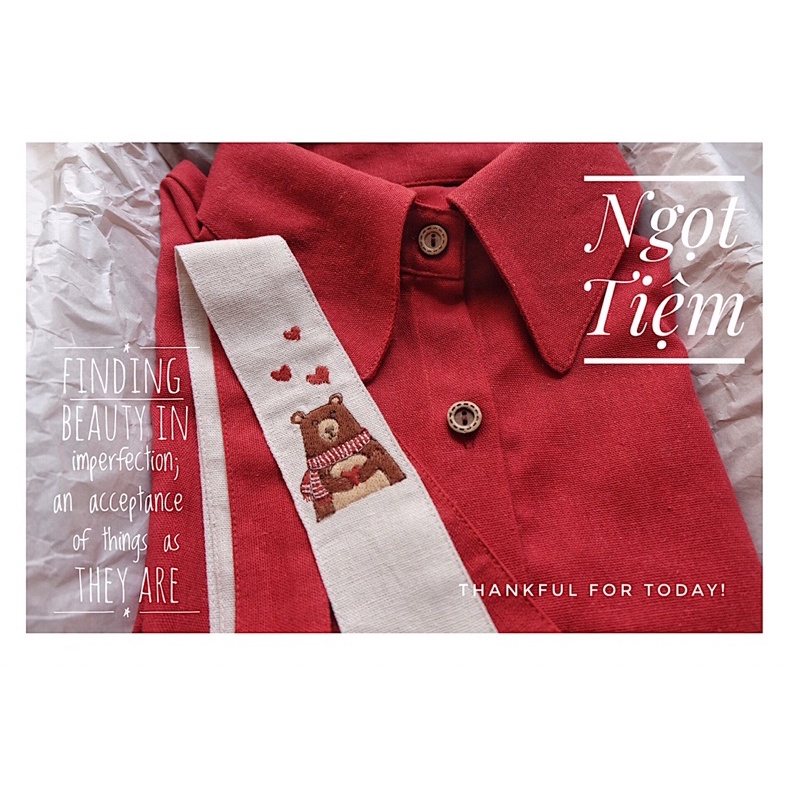 Sơ mi phối cà vạt thêu