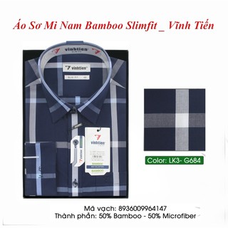 Áo Sơ Mi Tay Dài Bambo Dáng SlimFit Vĩnh Tiến G684