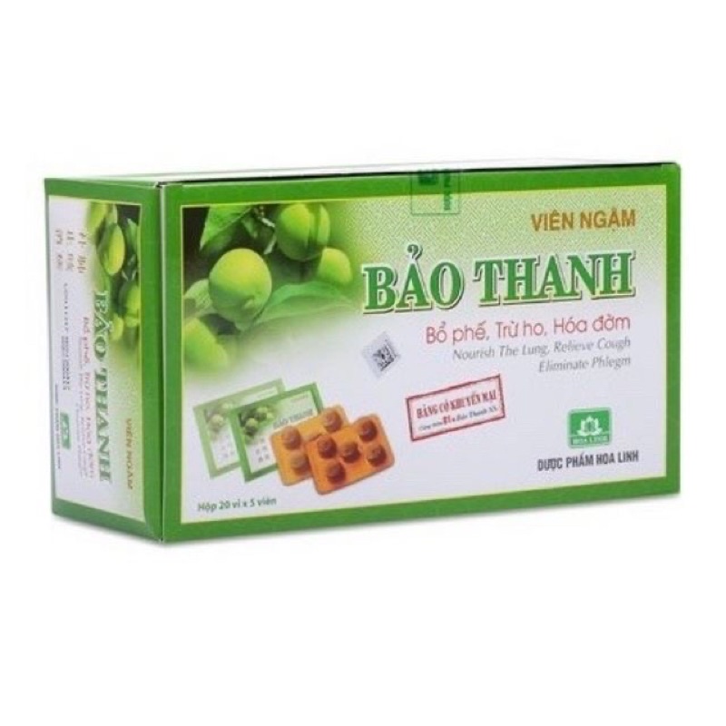 Kẹo ngậm bảo thanh có đường, không đường vỉ 5 viên
