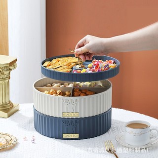 Khay mứt 2 tầng núm hình hươu con, hộp đựng bánh kẹo sang trọng hiện đại, khay đựng đồ cao cấp nhựa pp cấp thực phẩm