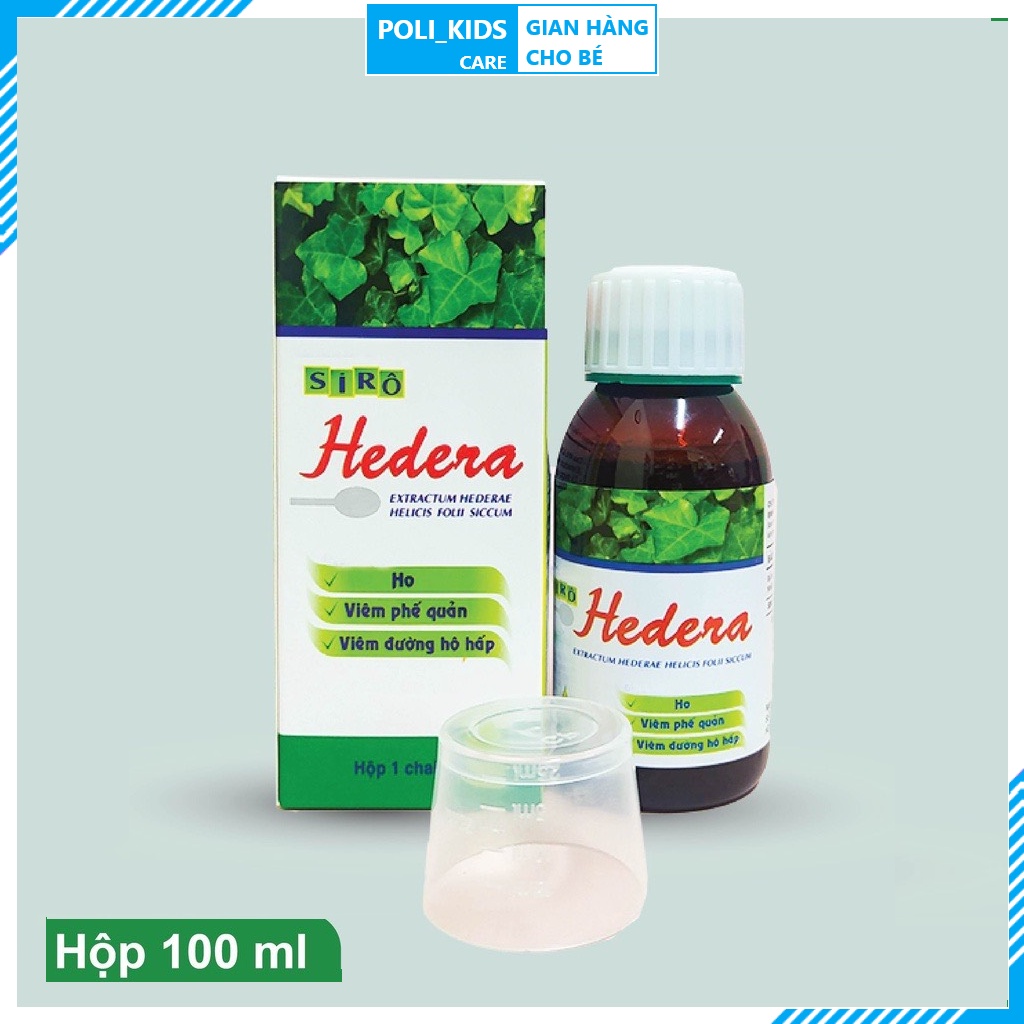 Polikid | Siro ho Hedera  - Thảo dược lá thường xuân, bổ phế, giảm ho, loãng đờm cho bé