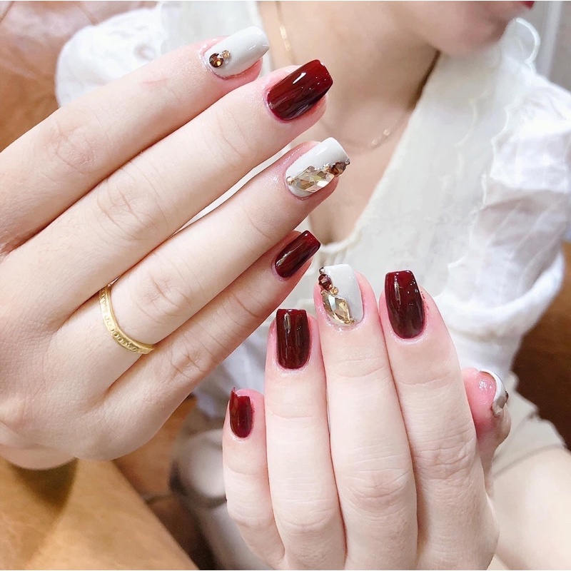 🎀Nail box, móng up thiết kế đỏ đá 88🎀