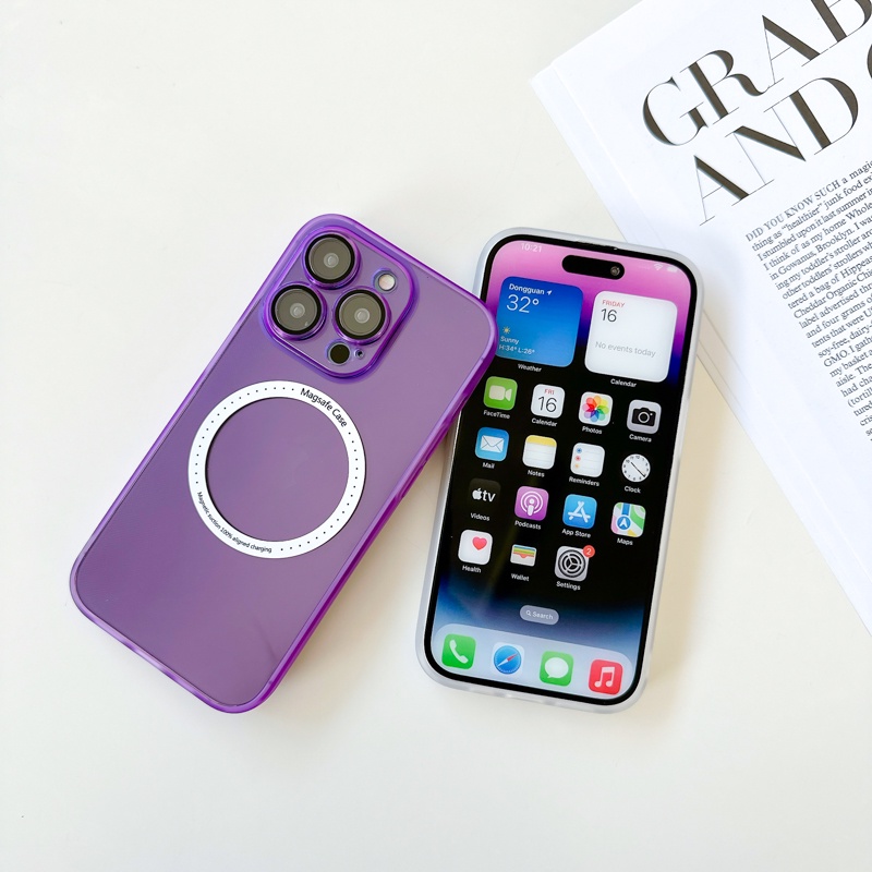 Ốp Điện Thoại Trong Suốt Từ Tính Bảo Vệ Ống Kính Máy Ảnh Cho iPhone 14promax 14 13promax 12 11